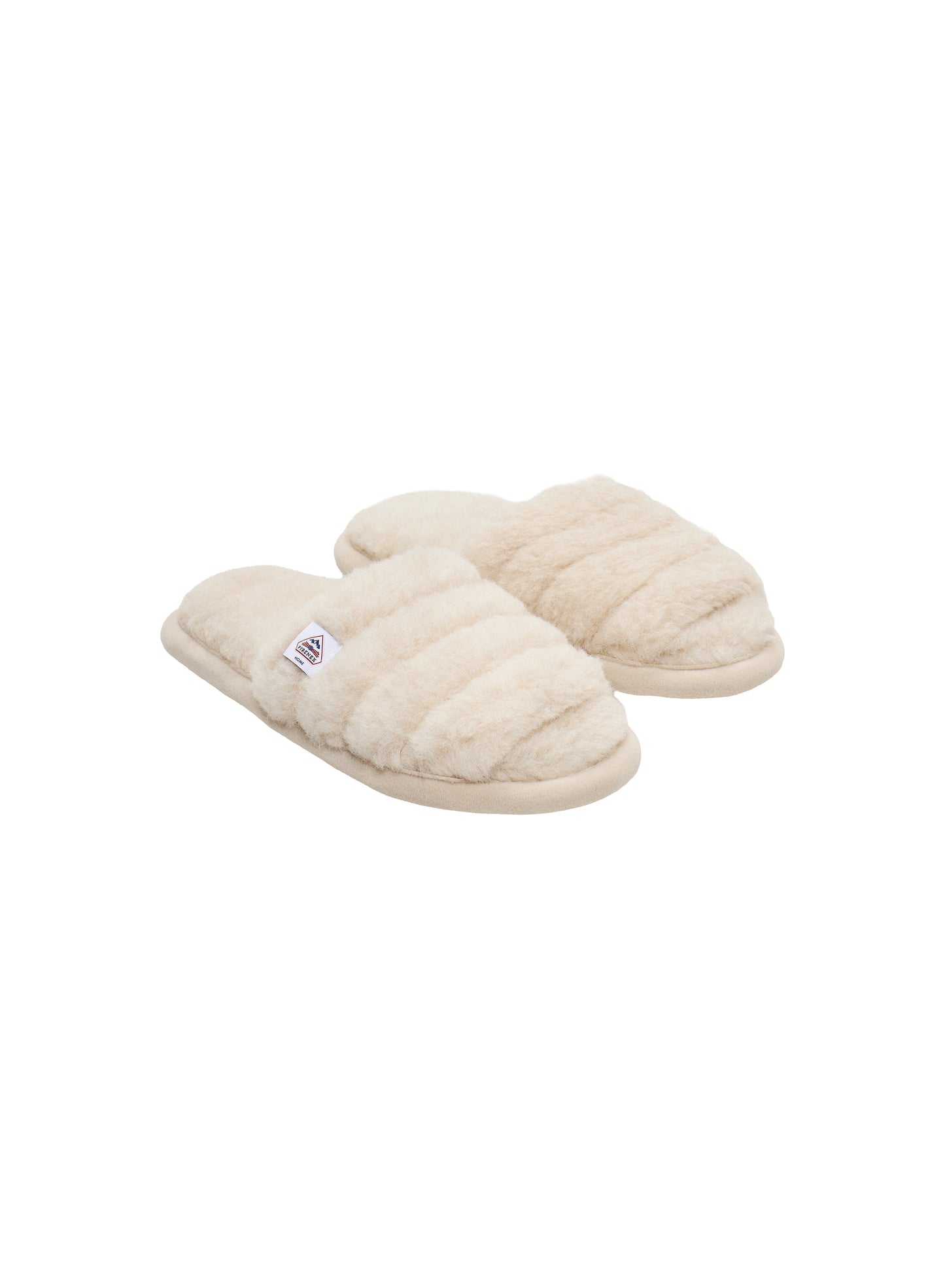 Chaussons mules 100% laine mérinos Alba femme beige