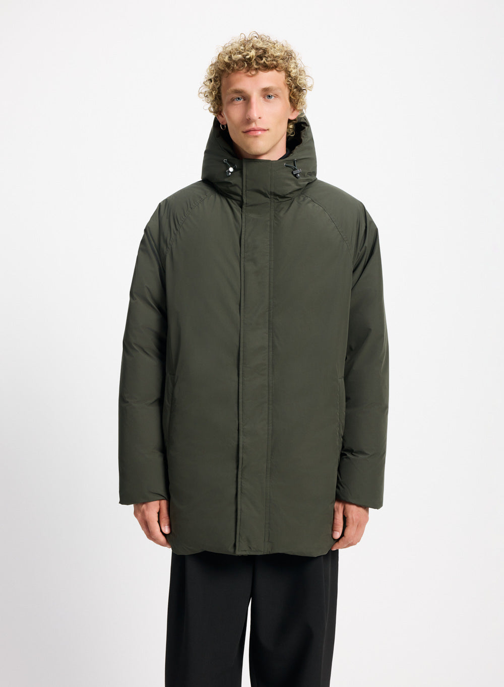 Men's Pyrenex Spark hooded warm down parka deep-khaki