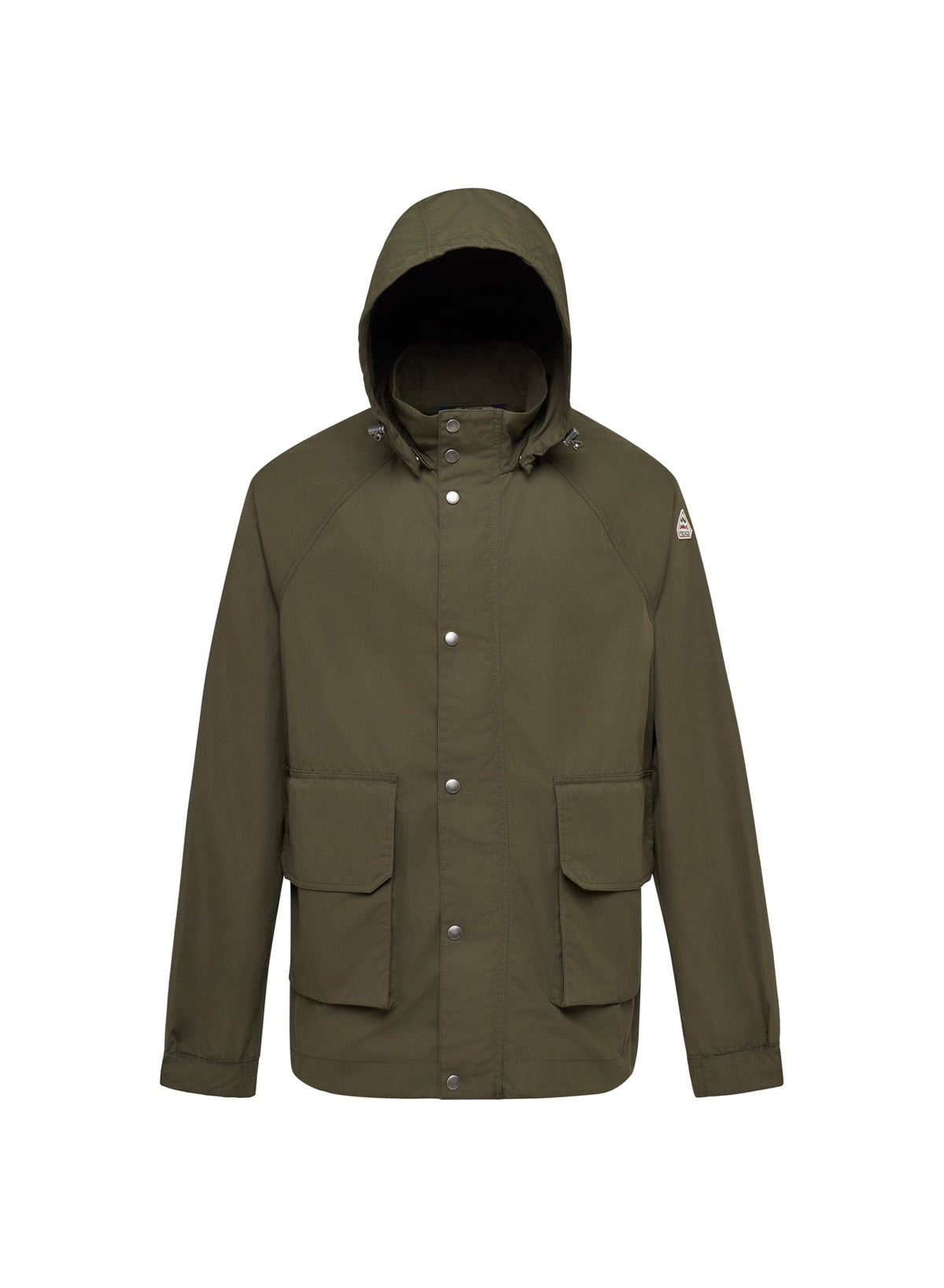 Men's hooded waterproof jacket in Ventile® cotton Pyrenex Cruiser khaki