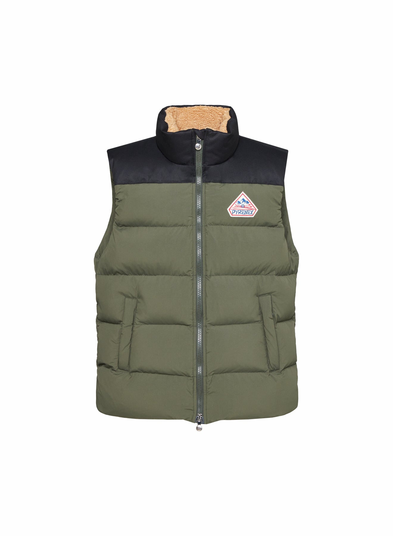 Doudoune sans manches Pyrenex Retro John kaki foncé unisexe