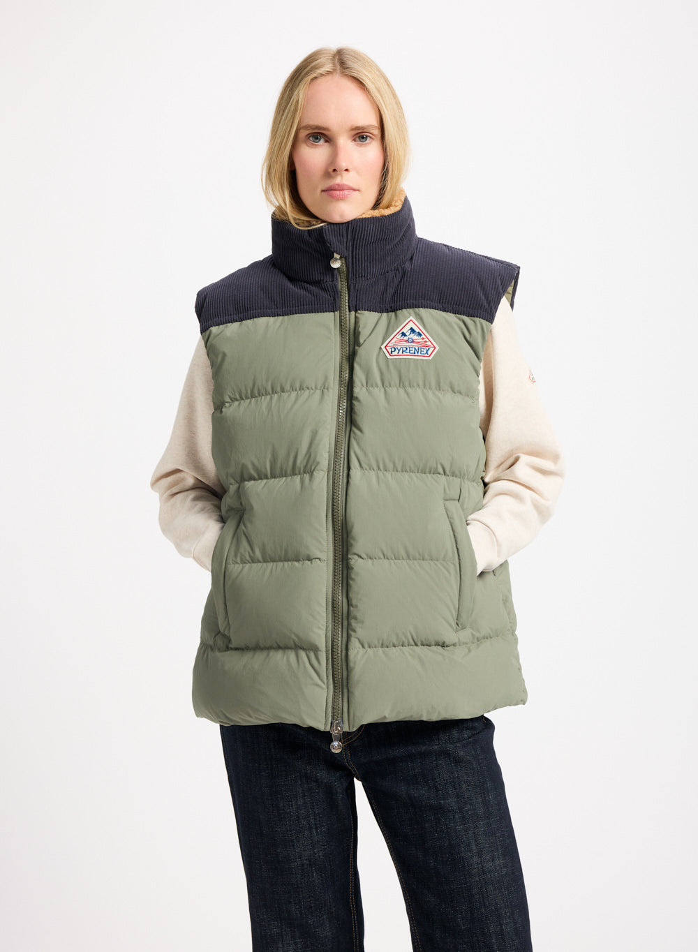 Retro John Vintage Natural Down Sleeveless Puffer Jacket Pyrenex EN