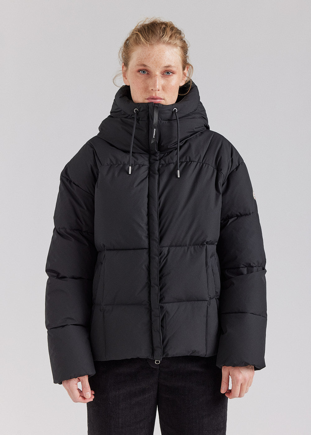 Kapuze Glänzende Schwarze Winterjacke Damen Street One