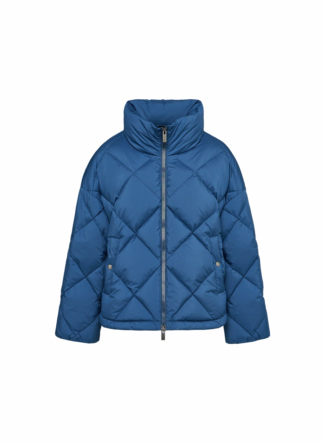 Doudoune oversize femme Pyrenex Adele avec col enveloppant bleu pétrole