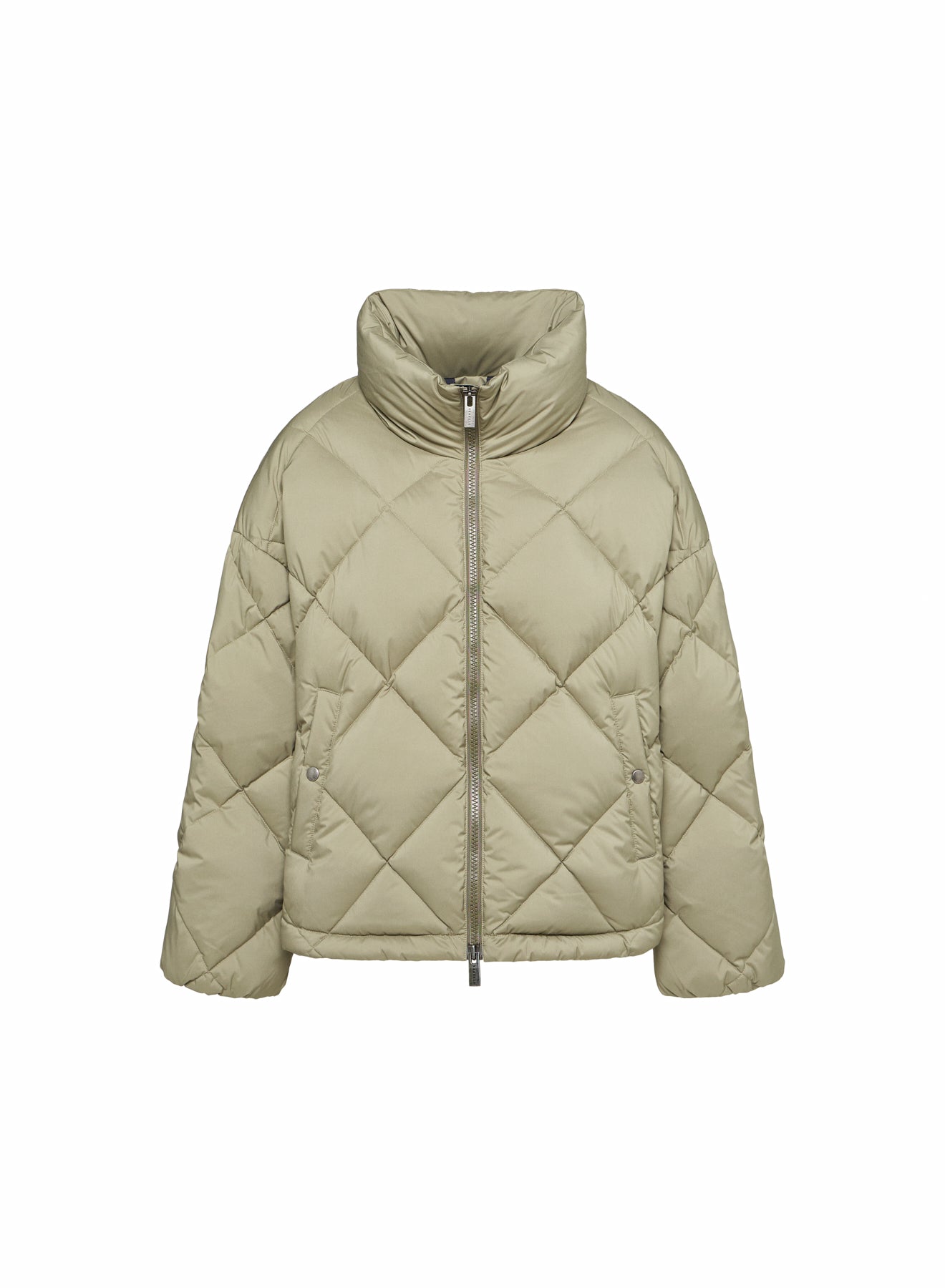 Doudoune oversize femme Pyrenex Adele avec col enveloppant kaki clair