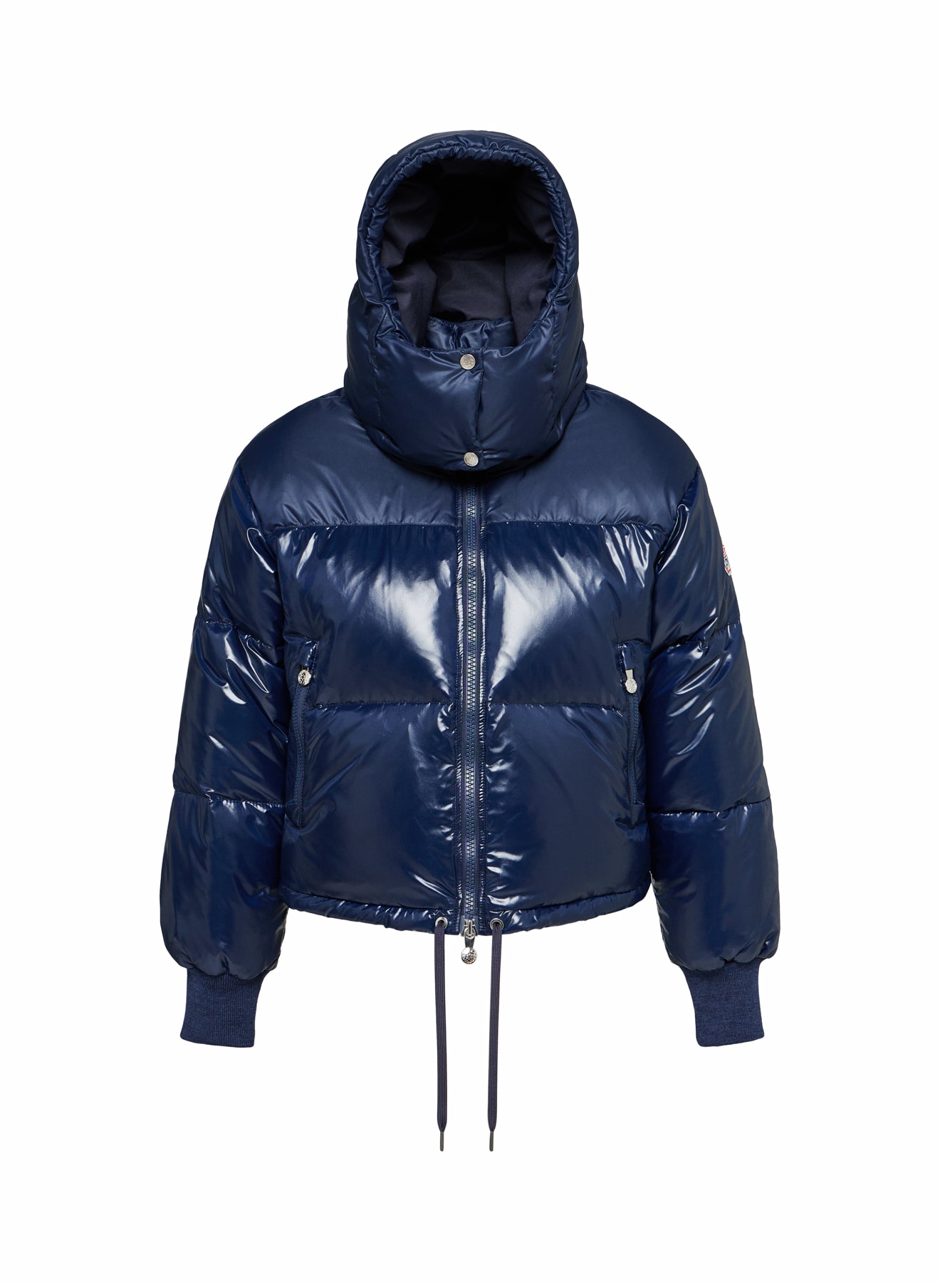 Doudoune courte à capuche pour femme Pyrenex Altic bleu marine