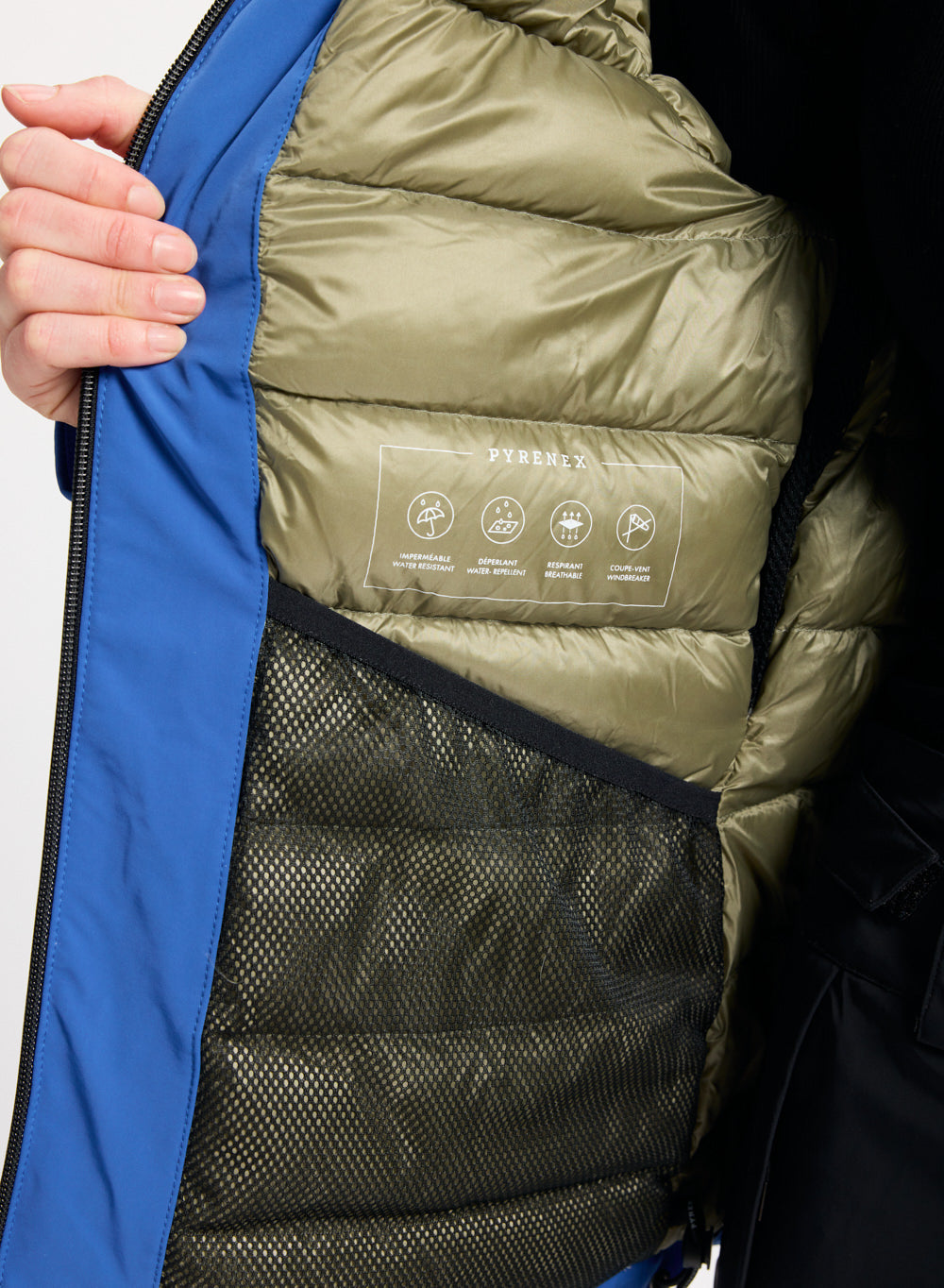 Veste parka en duvet pour femme Pyrenex Nova bleue