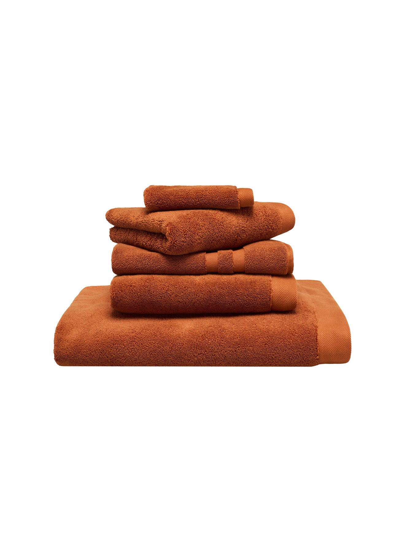 serviettes éponges terracotta