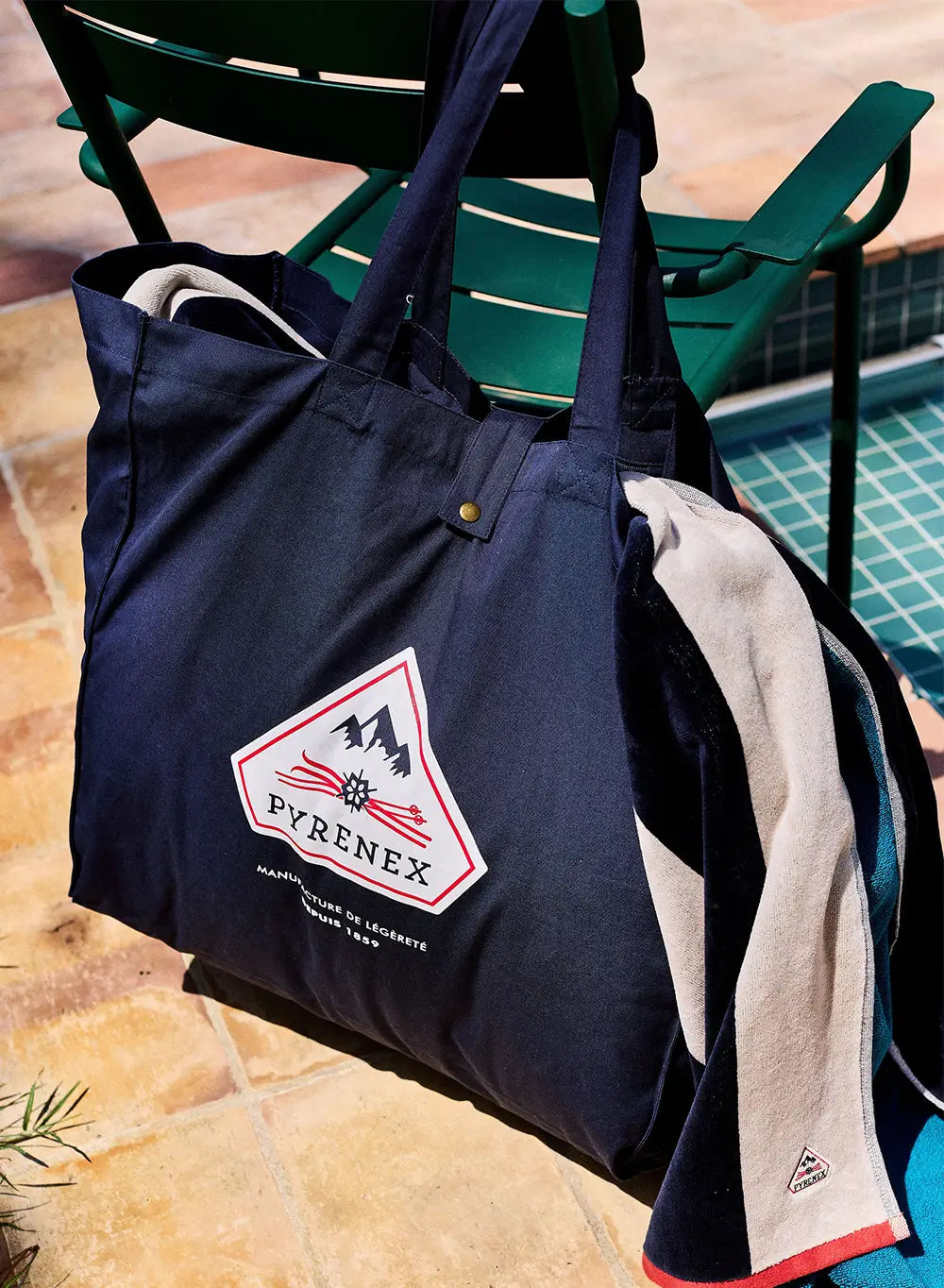 Maxi tote bag bleu marine Pyrenex