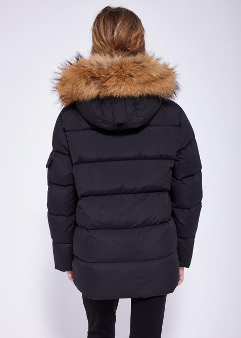 Hooded down parka for kids with real fur Authentic Smooth | Pyrenex