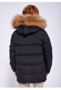Hooded down parka for kids with real fur Authentic Smooth | Pyrenex
