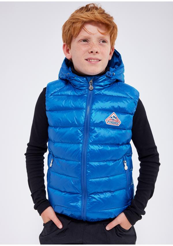 Kids down gilet natural down with hood Cheslin | Pyrenex EN