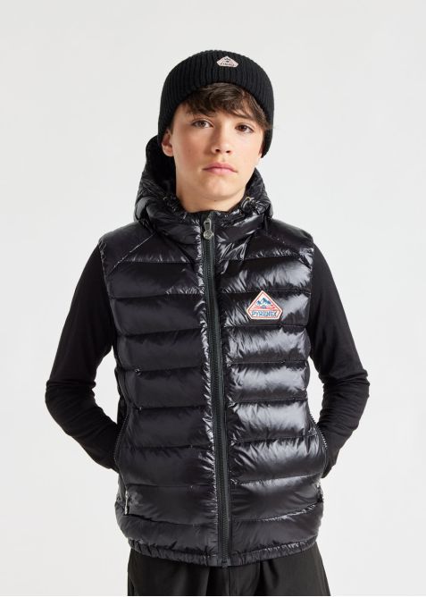 Kids down gilet natural down with hood Cheslin | Pyrenex EN