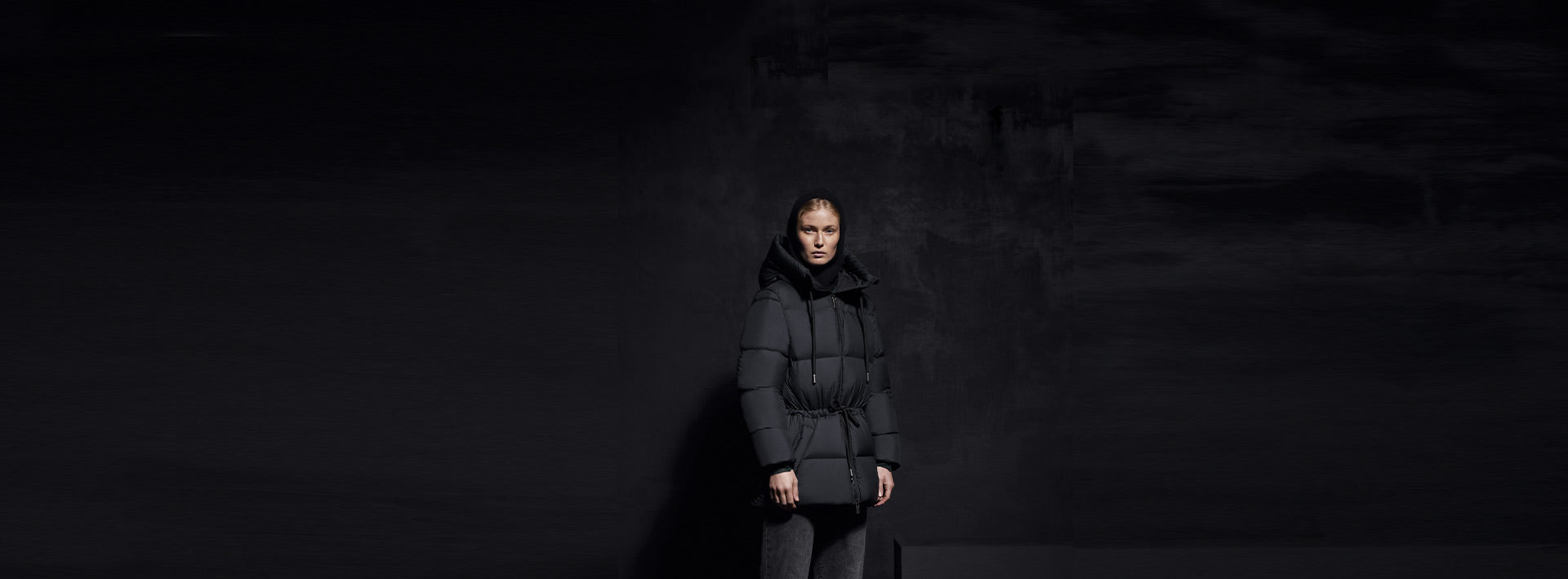 Women's black down jacket