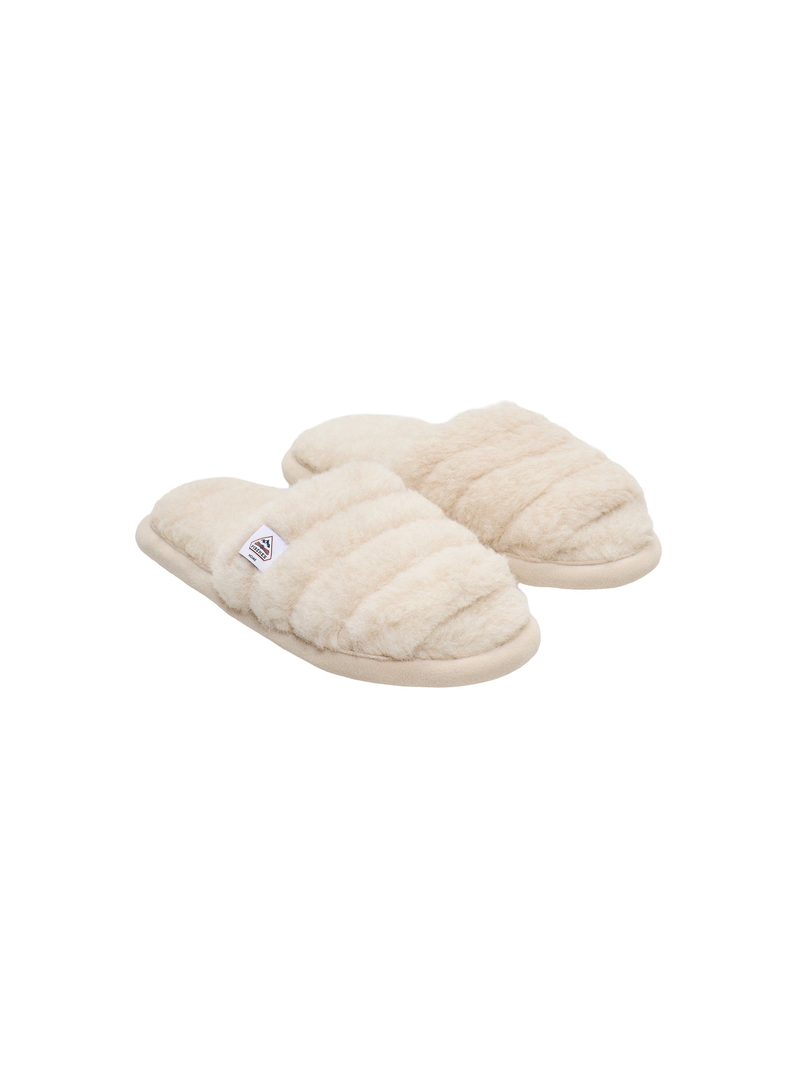 Chaussons mules 100% laine mérinos Alba femme beige-12