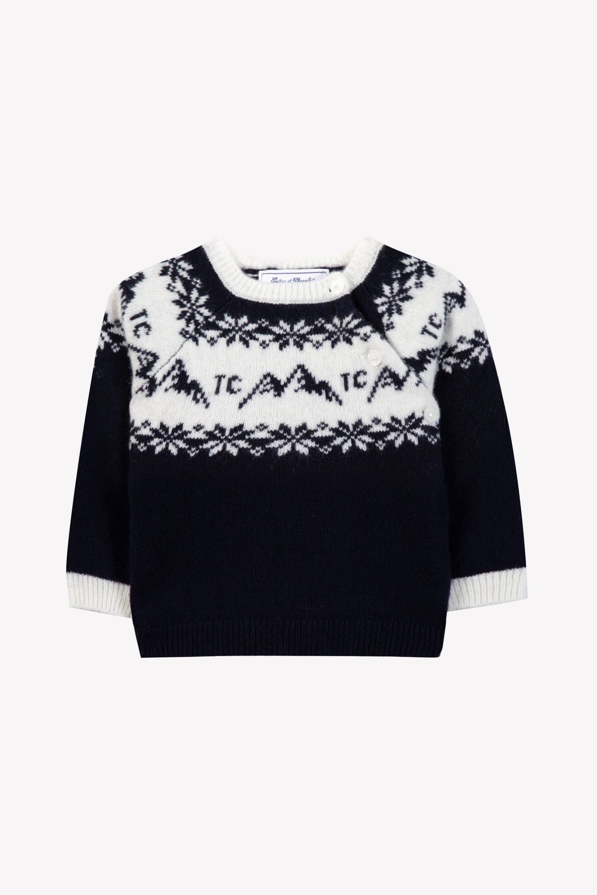 Pull en laine Tartine & Chocolat x Pyrenex enfant Andréa bleu marine