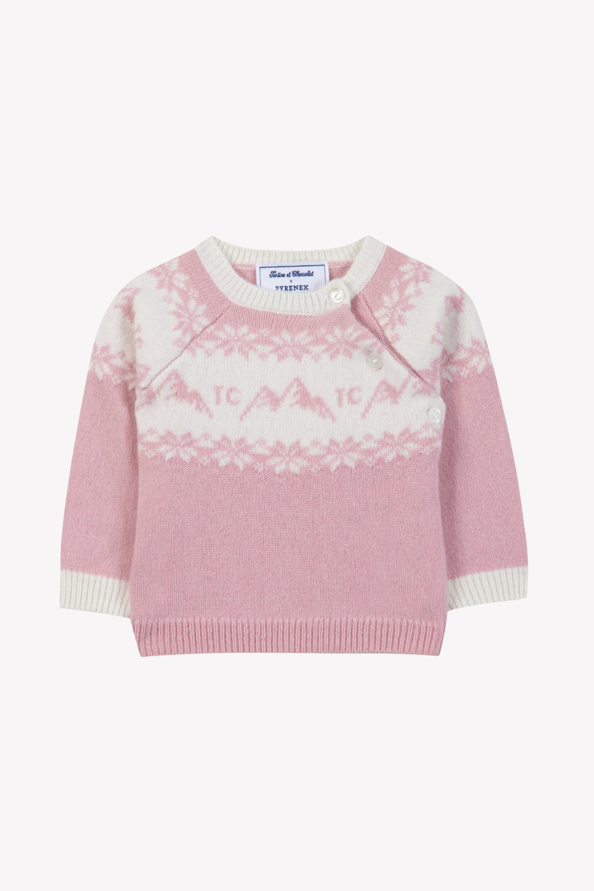 Pull en laine Tartine & Chocolat x Pyrenex enfant Andréa rose
