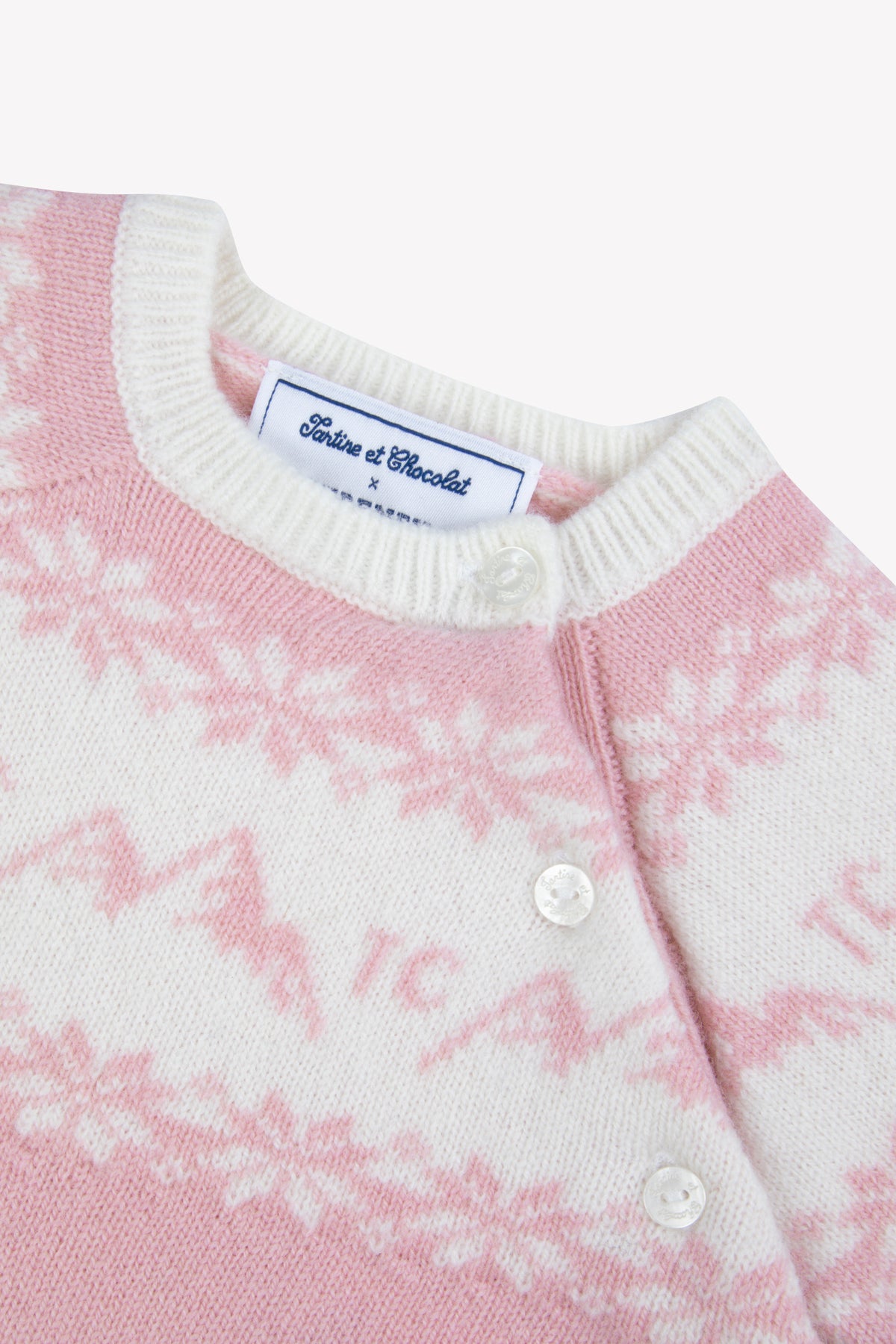 Pull en laine Tartine & Chocolat x Pyrenex enfant Andréa rose