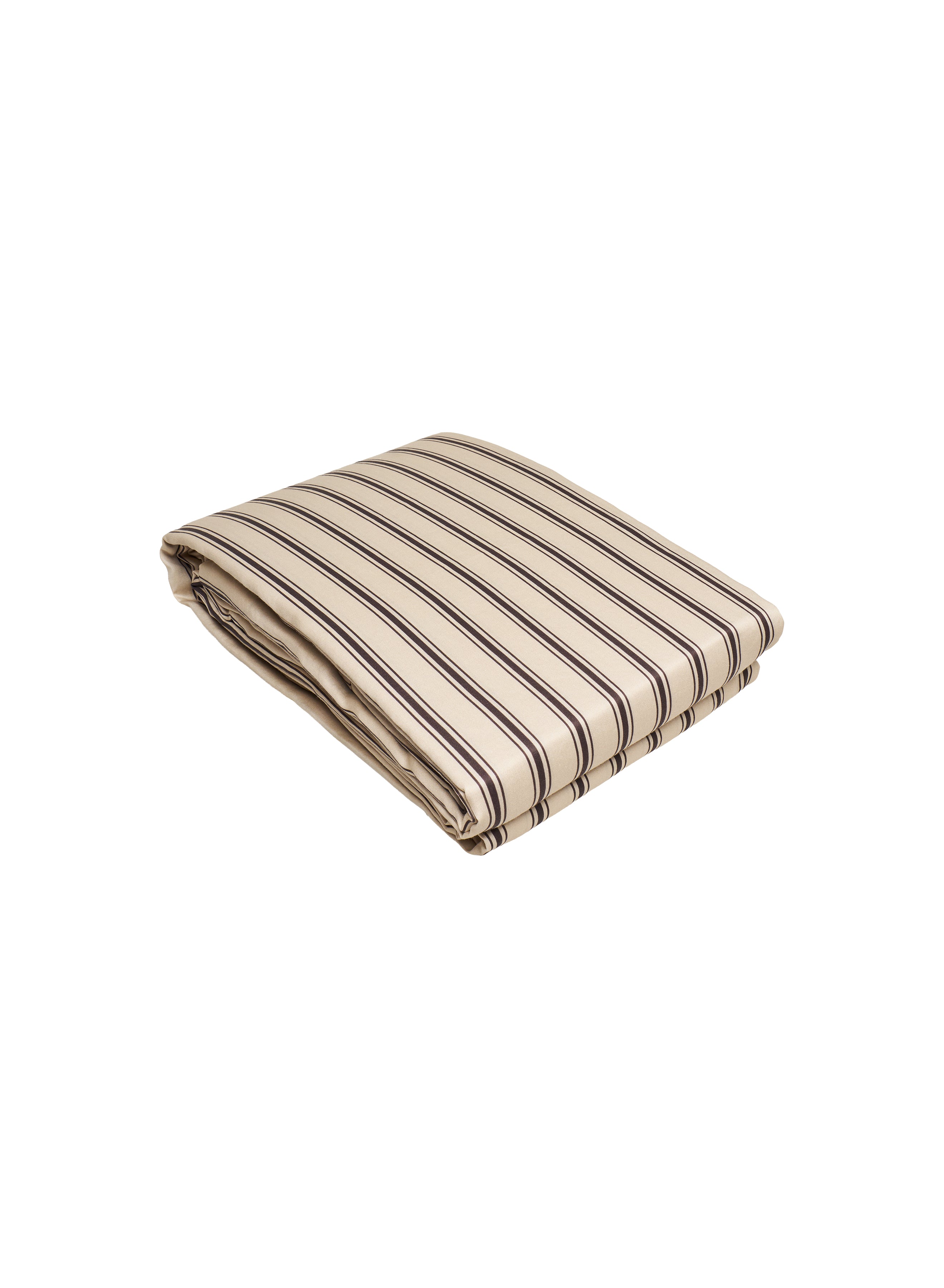 Housse de couette Lily à rayures marron et écru en coton et TENCEL™ Lyocell-4