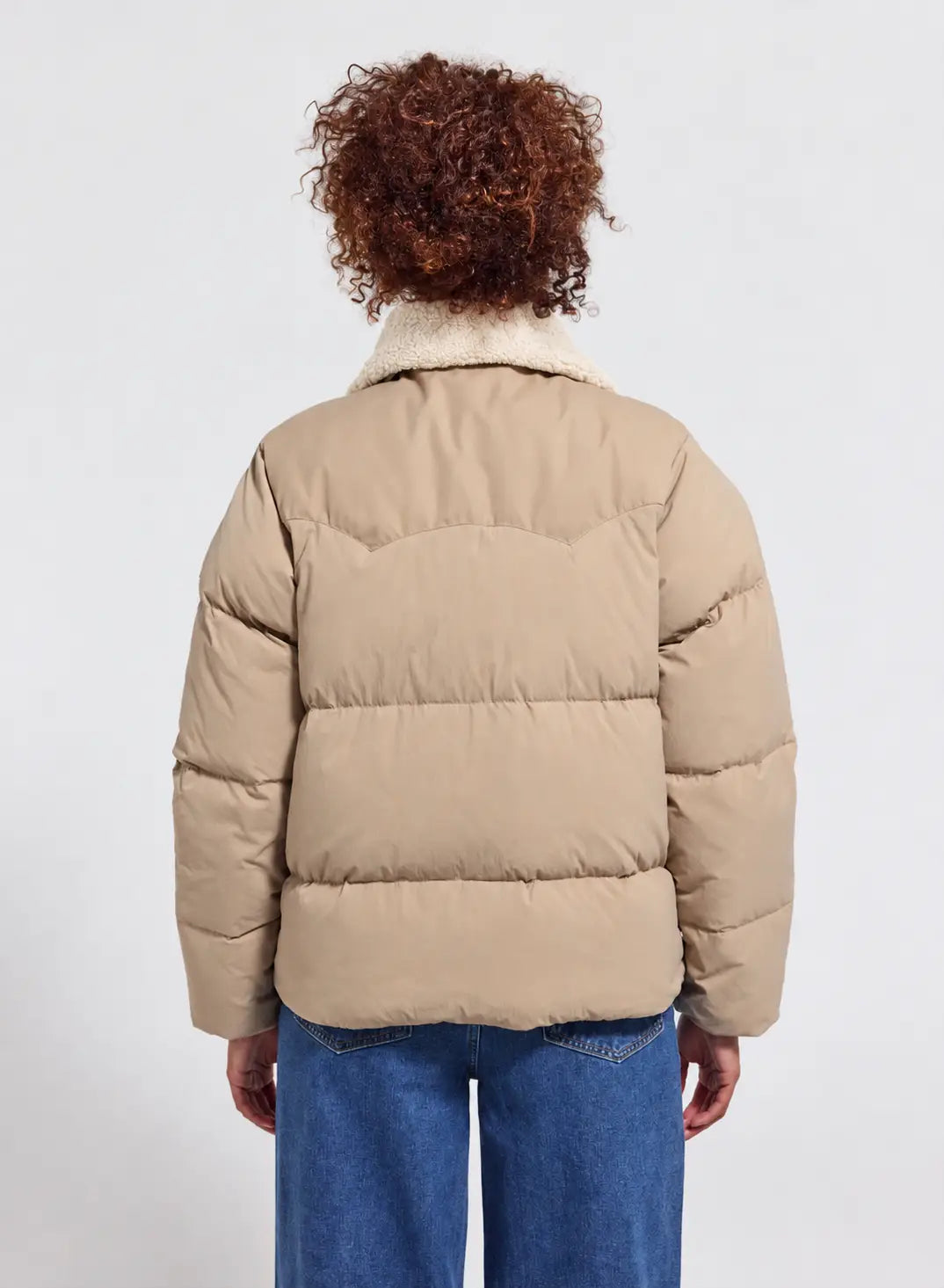 Doudoune Violette femme Pyrenex x Balzac beige clair