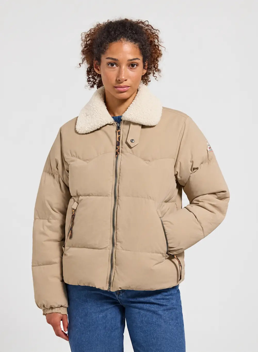 Doudoune Violette femme Pyrenex x Balzac beige clair-1
