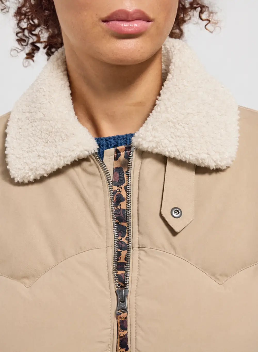 Doudoune Violette femme Pyrenex x Balzac beige clair-4