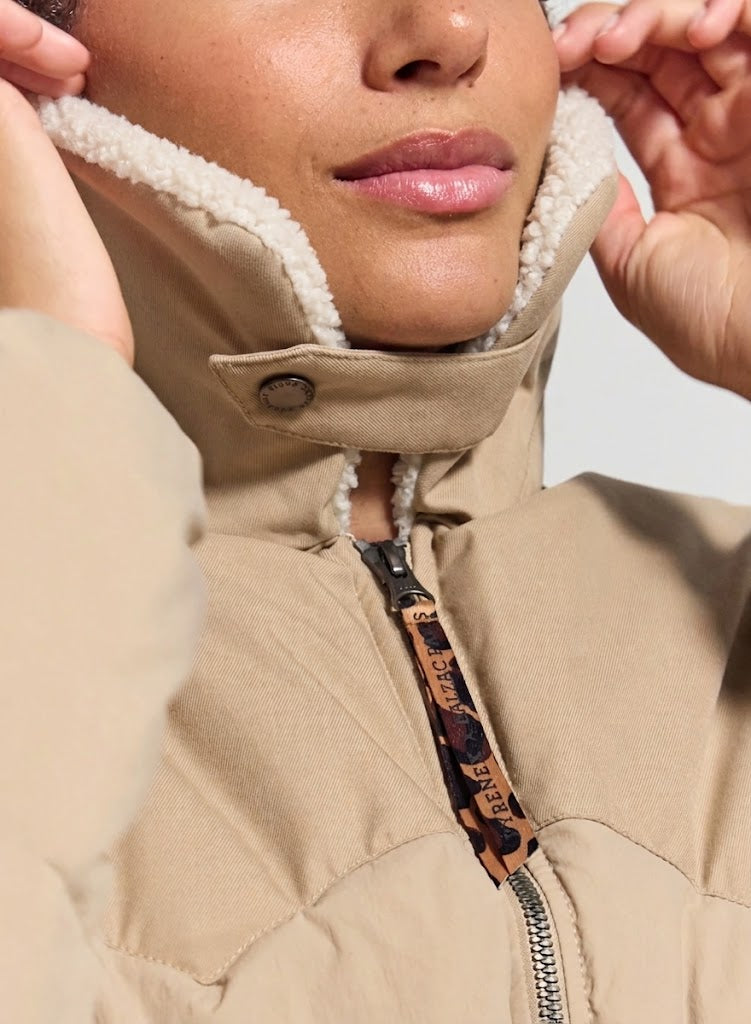 Doudoune Violette femme Pyrenex x Balzac beige clair-9