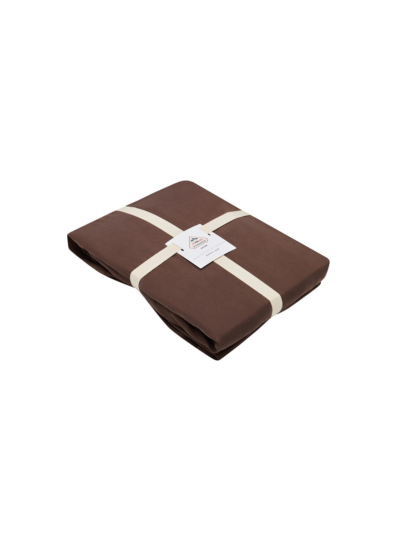 Lily plain chocolate brown fitted sheet in cotton and TENCEL™ Lyocell-2