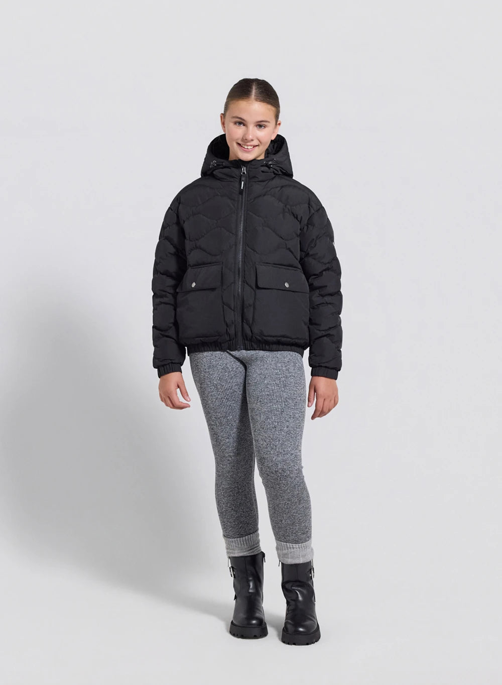 Black Beet Children's Hooded Bomber Jacket-4
