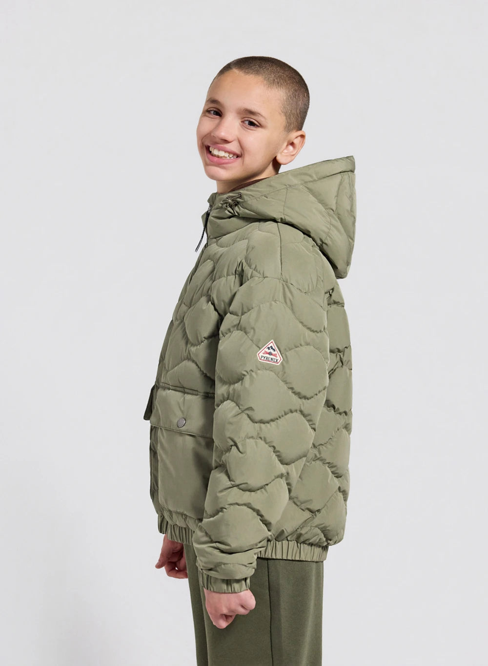 Beille children's light khaki bomber jacket with hood-6