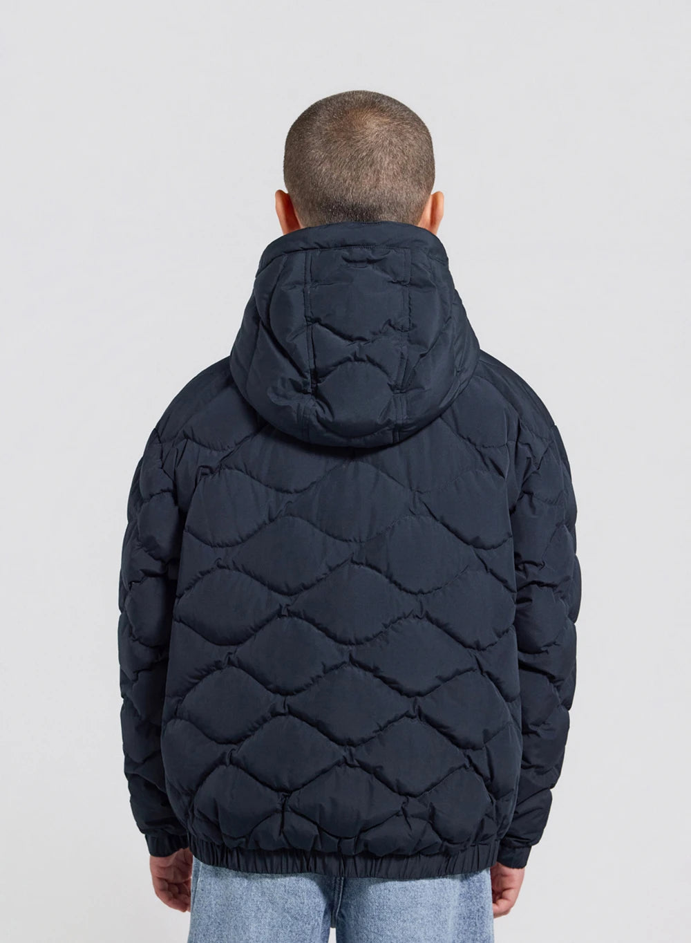 Beille dark blue children's bomber jacket with hood-7