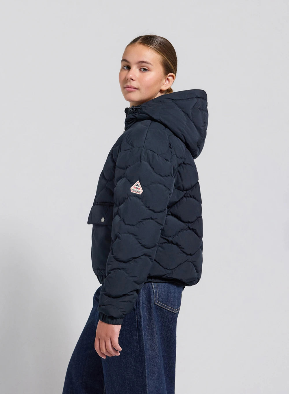 Doudoune bomber à capuche enfant Beille bleu foncé
