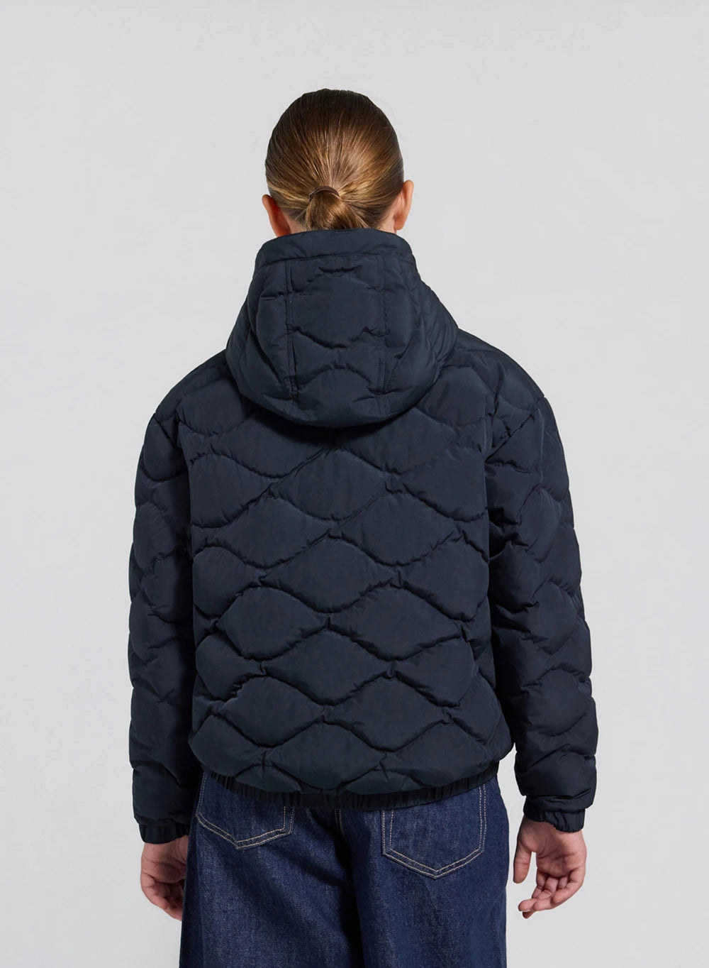 Doudoune bomber à capuche enfant Beille bleu foncé