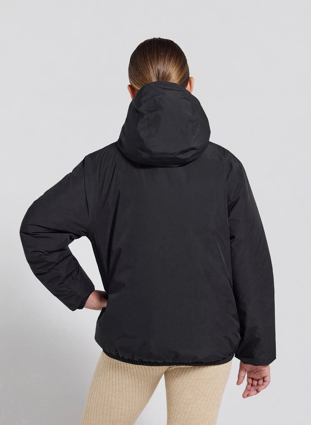 Children's Waterproof Down Jacket with Hood, Black-8