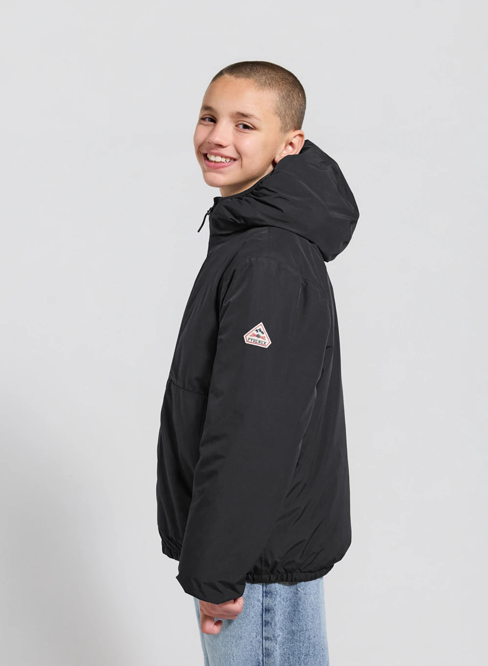Blouson imperméable en duvet à capuche enfant Density noir