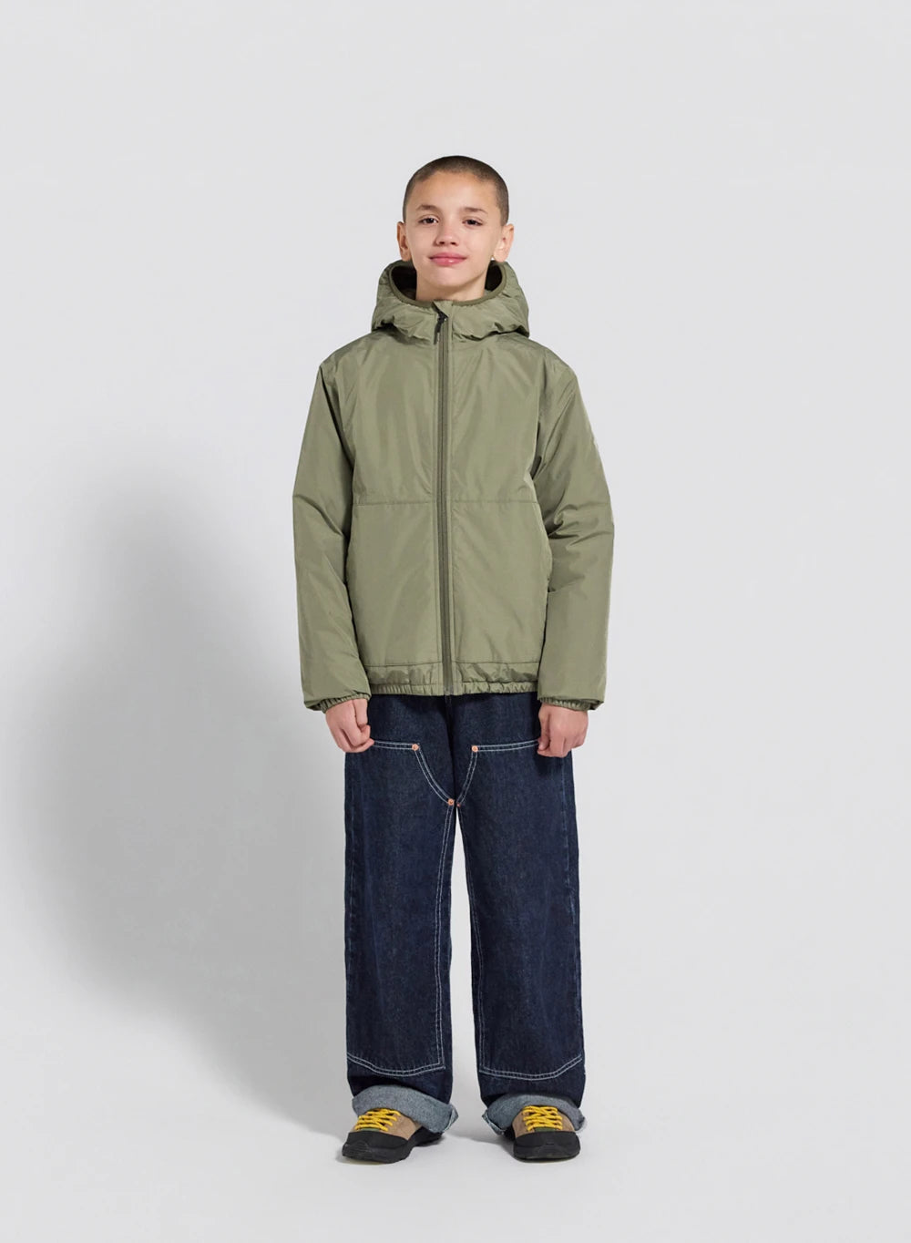 Blouson imperméable en duvet à capuche enfant Density kaki clair