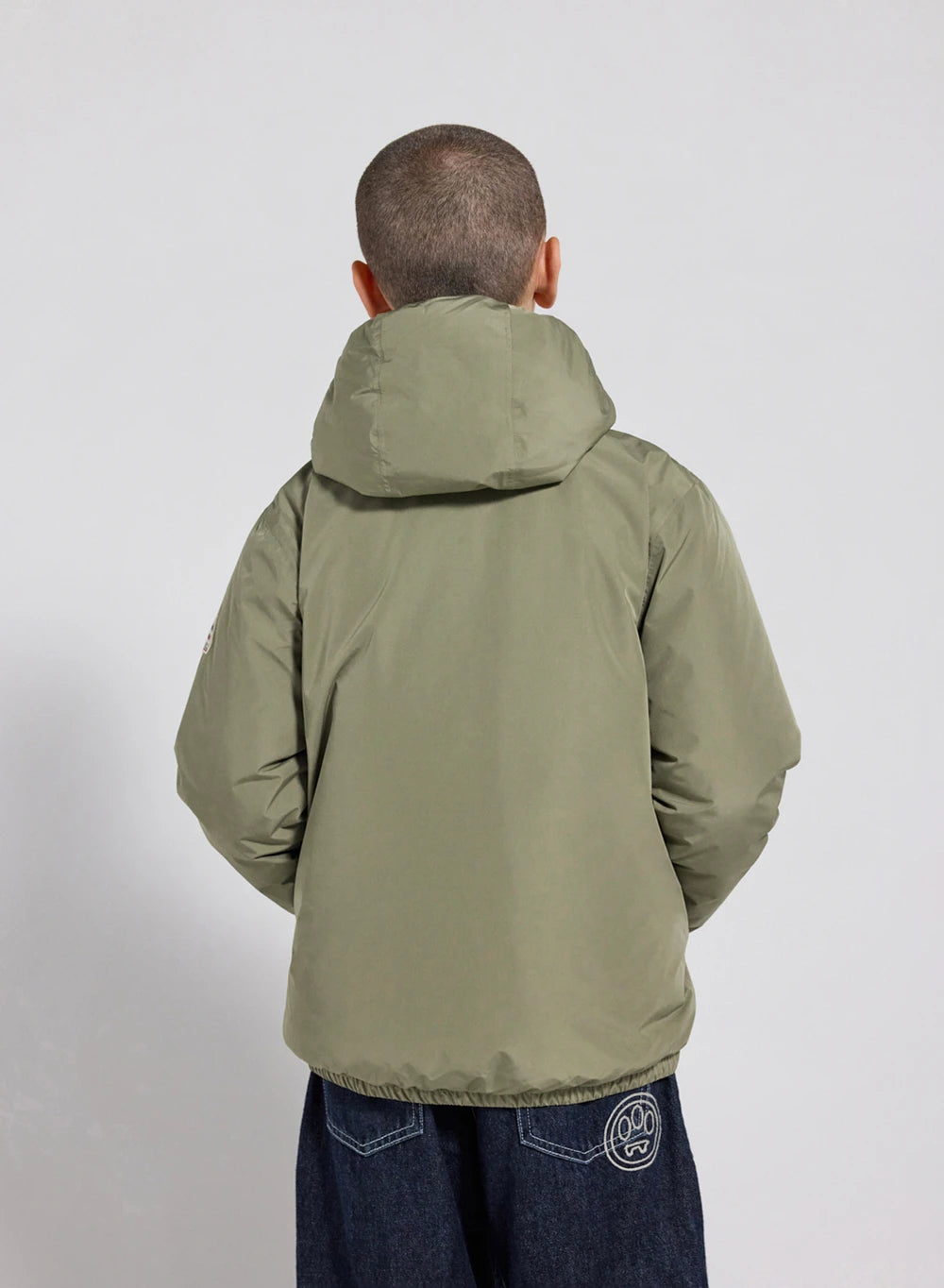 Blouson imperméable en duvet à capuche enfant Density kaki clair