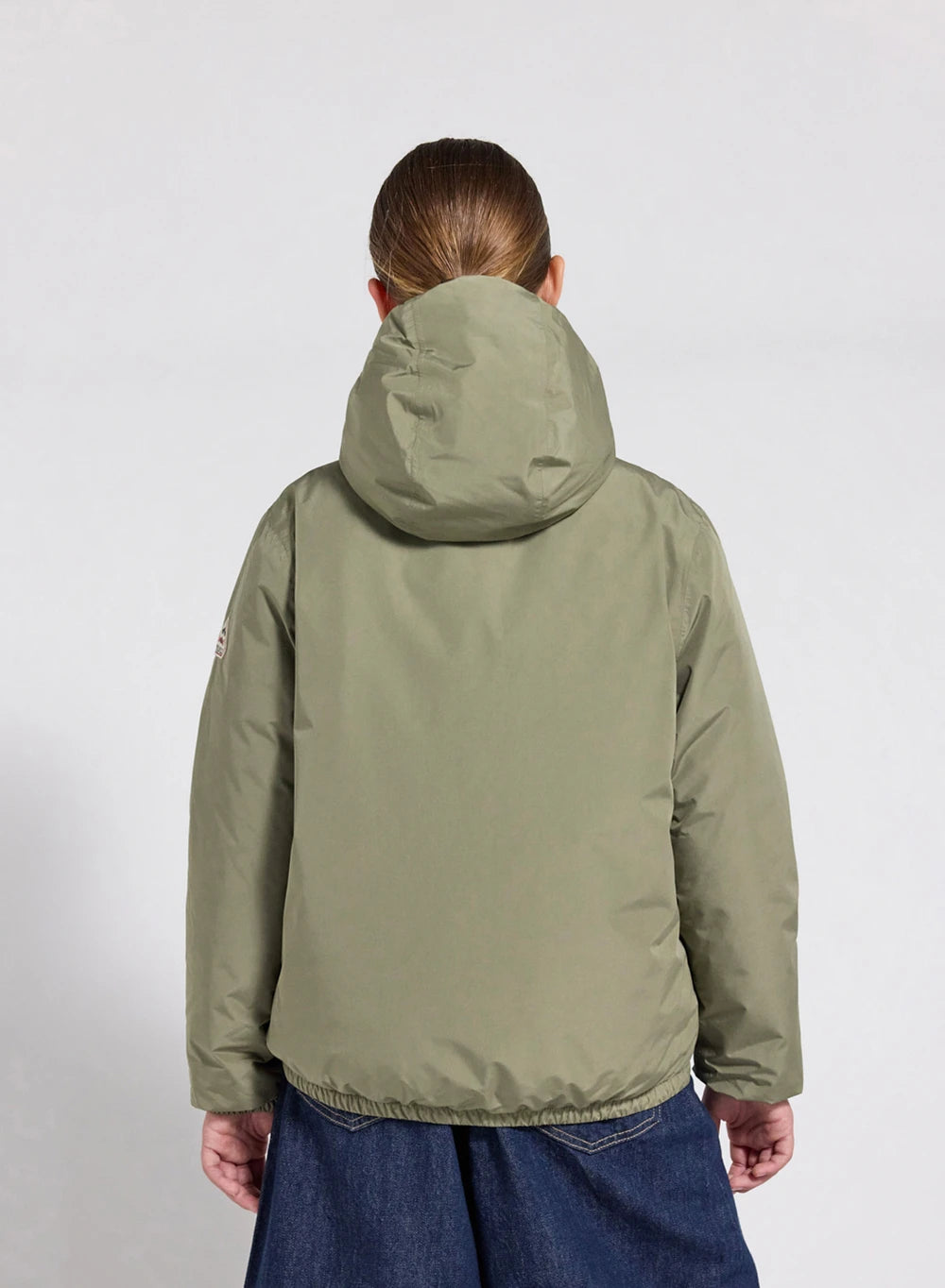 Blouson imperméable en duvet à capuche enfant Density kaki clair