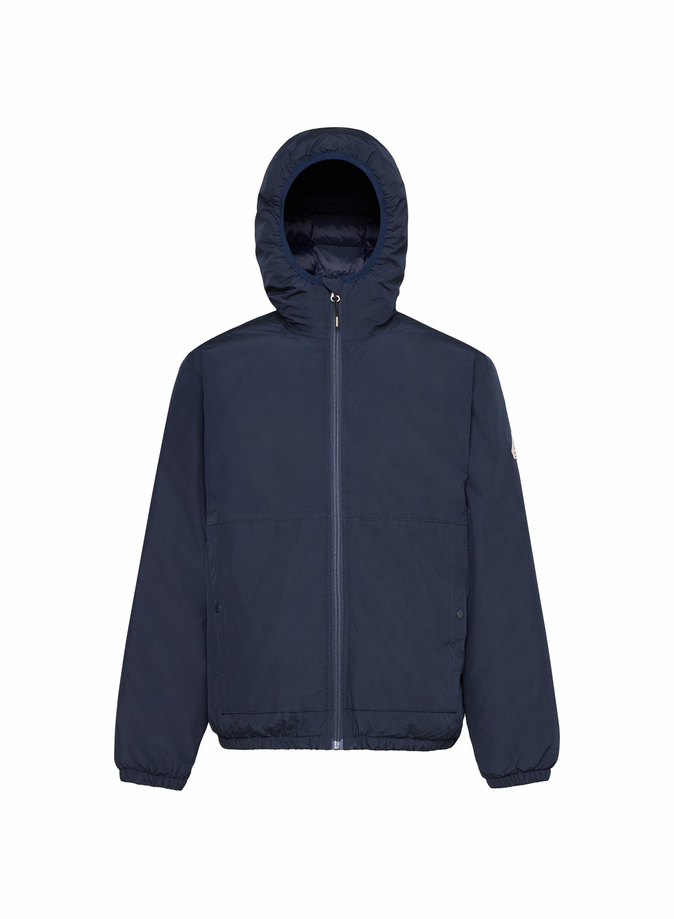 Children's waterproof down jacket with hood, dark blue.-10
