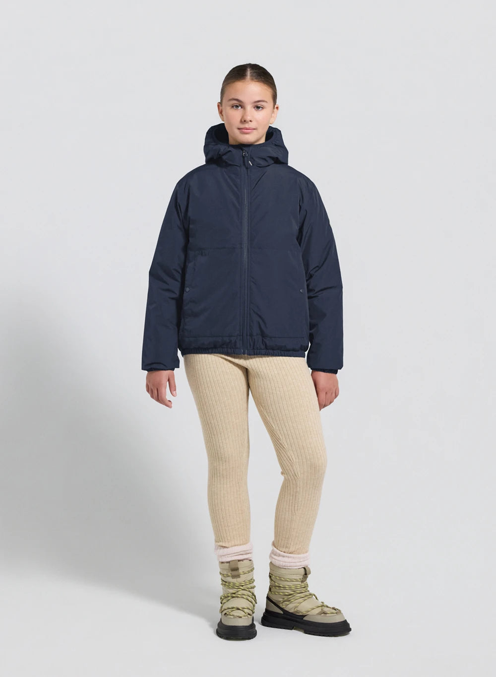 Blouson imperméable en duvet à capuche enfant Density bleu foncé