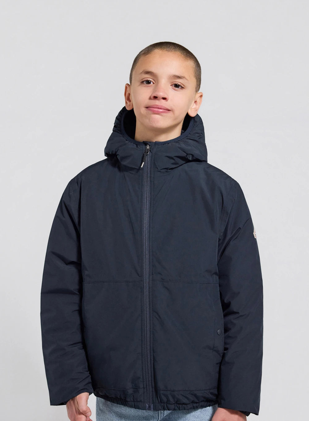 Blouson imperméable en duvet à capuche enfant Density bleu foncé