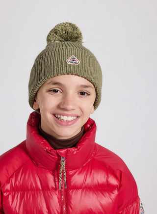 Gorro con pompón de lana infantil Eki caqui