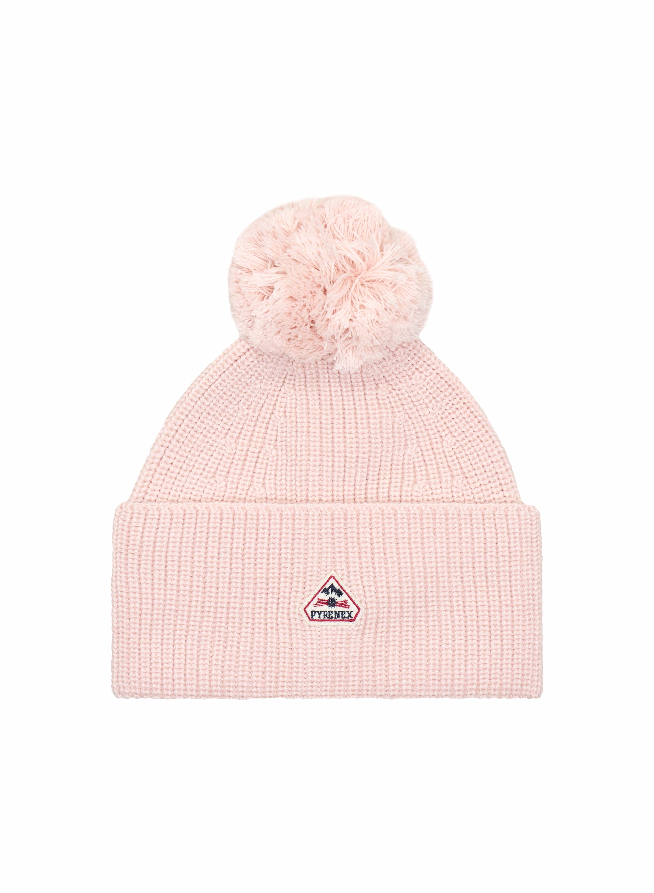 Bonnet à pompon en laine enfant Eki rose clair