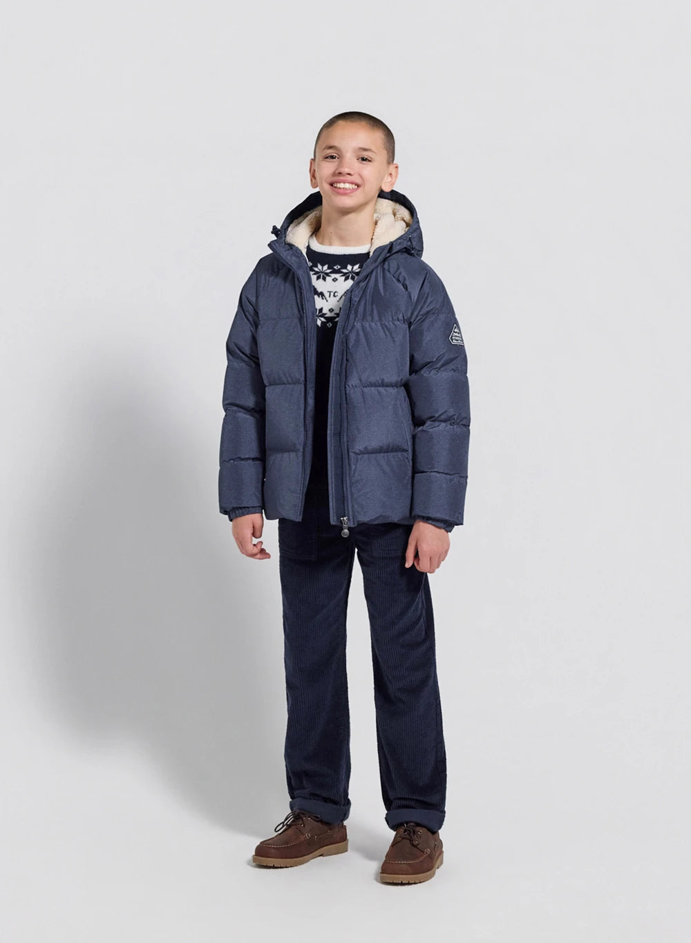 Doudoune à capuche Tartine & Chocolat x Pyrenex enfant Elie bleu denim