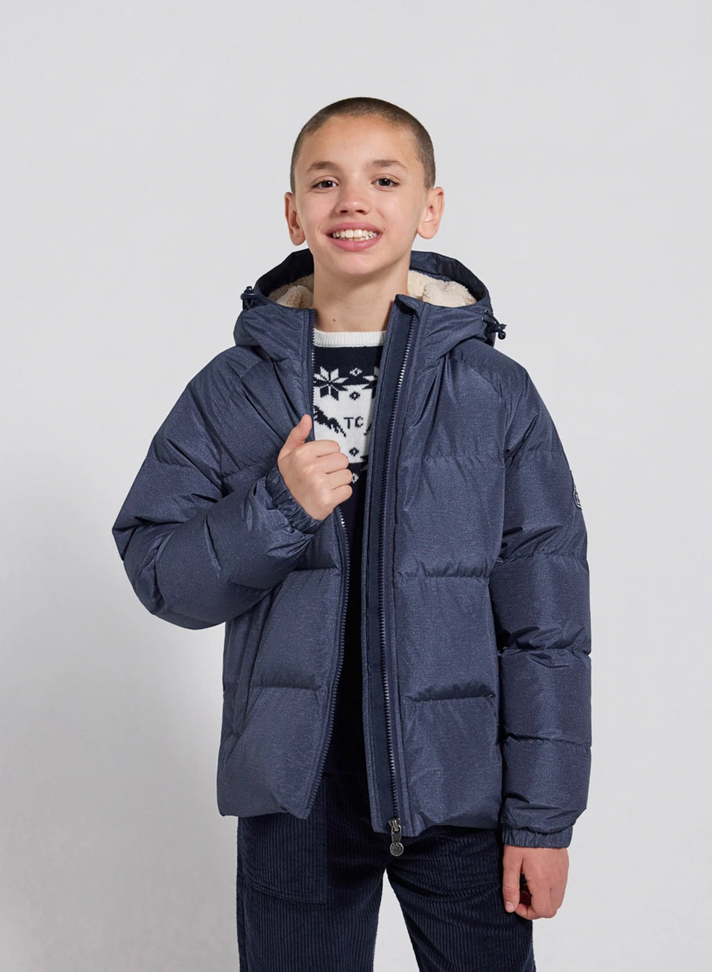 Doudoune à capuche Tartine & Chocolat x Pyrenex enfant Elie bleu denim-9