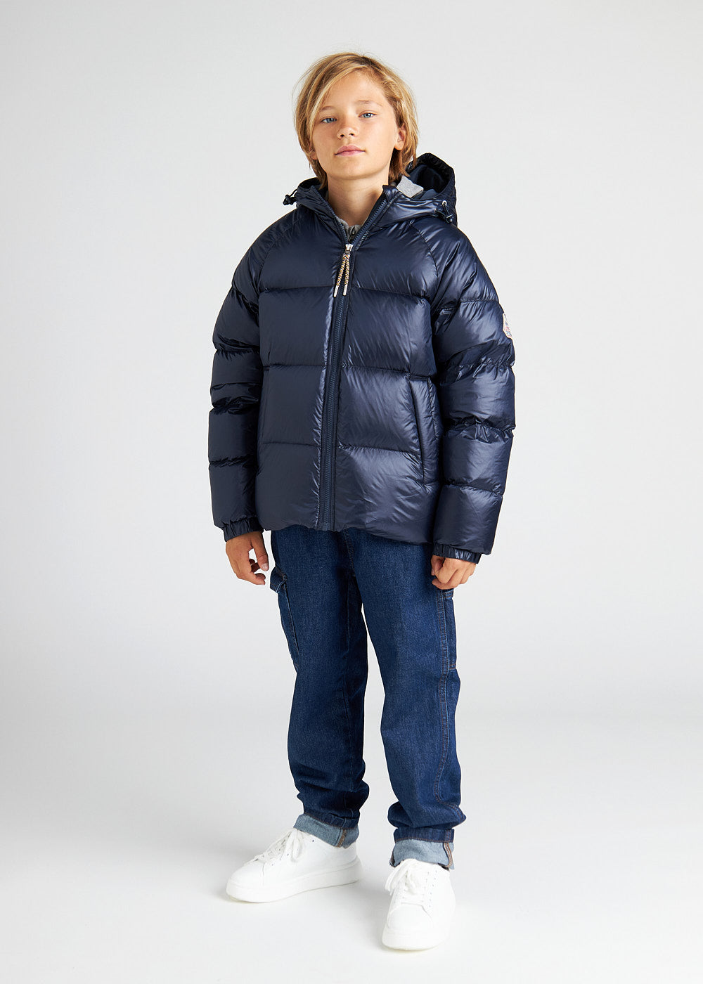 Kids' Pyrenex Sten hooded down jacket amiral-4