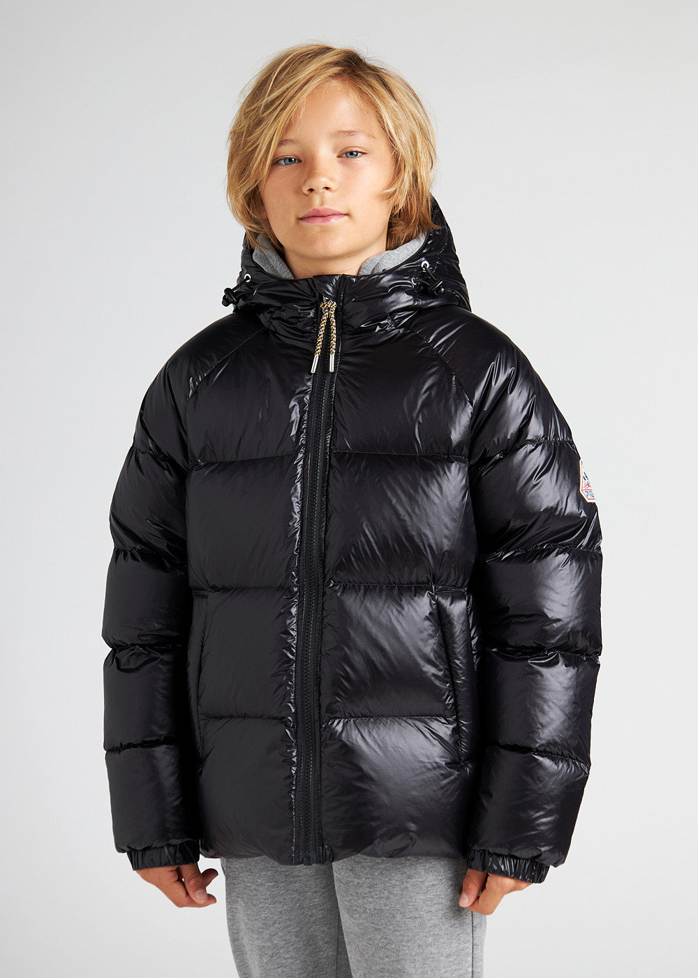 Kids' Pyrenex Sten hooded down jacket black-1