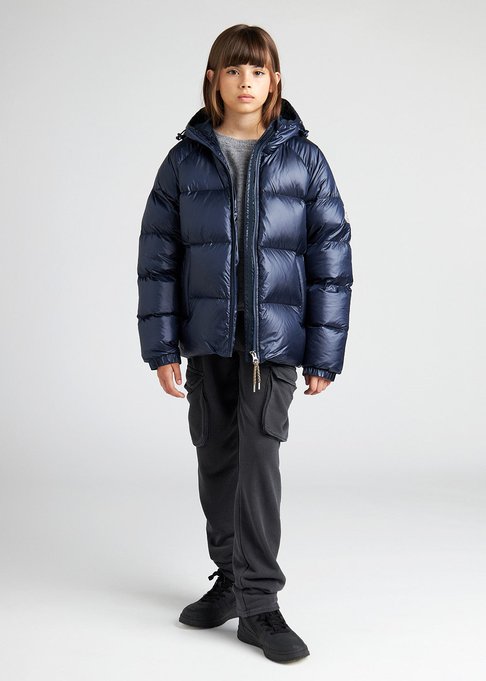 Kids' Pyrenex Sten hooded down jacket amiral-3