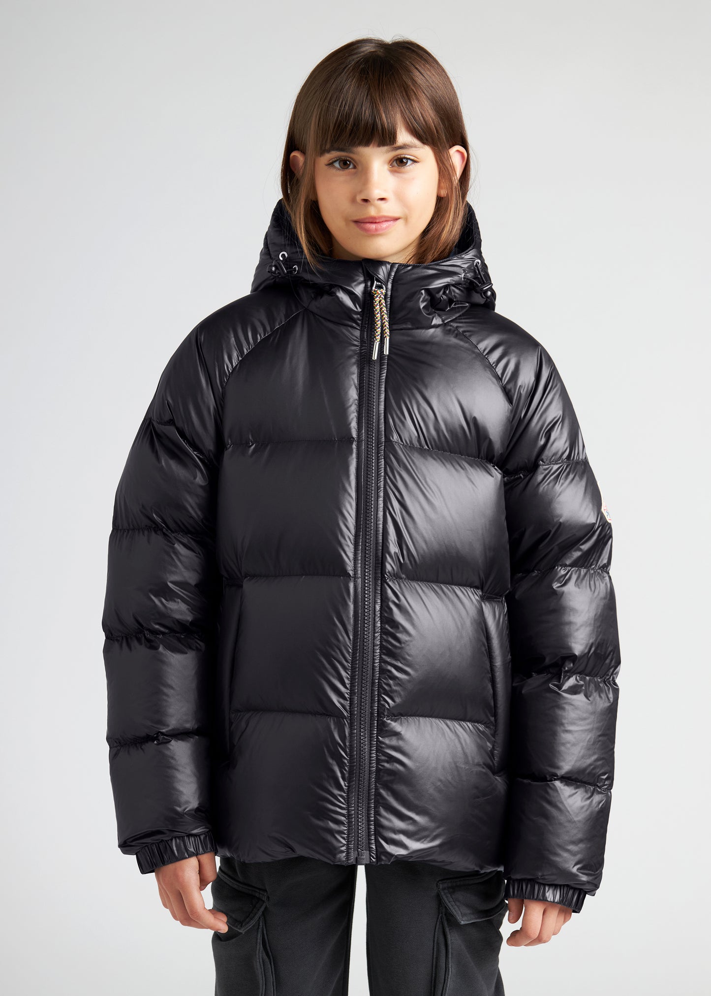 Kinder-Daunenjacke mit Kapuze Pyrenex Sten Black