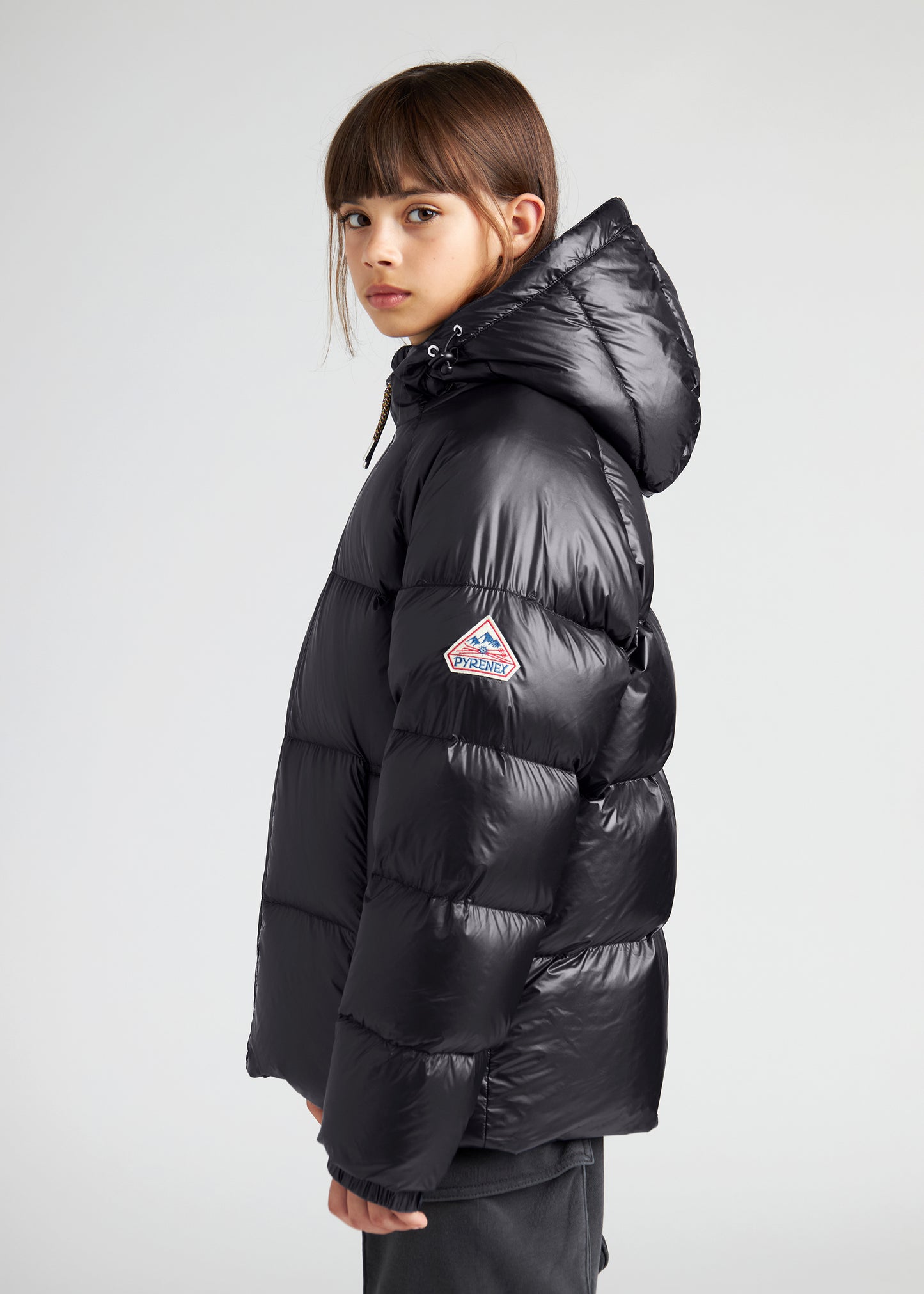 Kinder-Daunenjacke mit Kapuze Pyrenex Sten Black