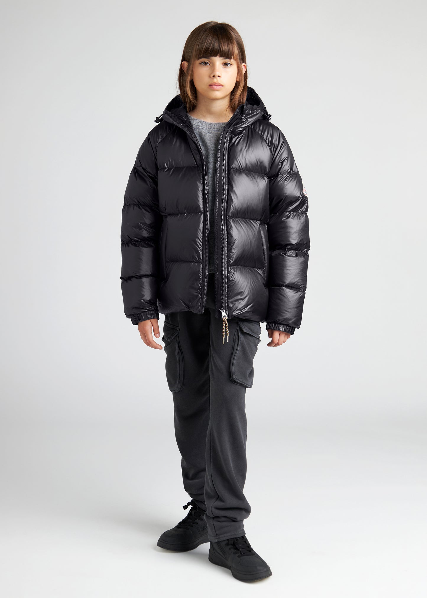 Kinder-Daunenjacke mit Kapuze Pyrenex Sten Black